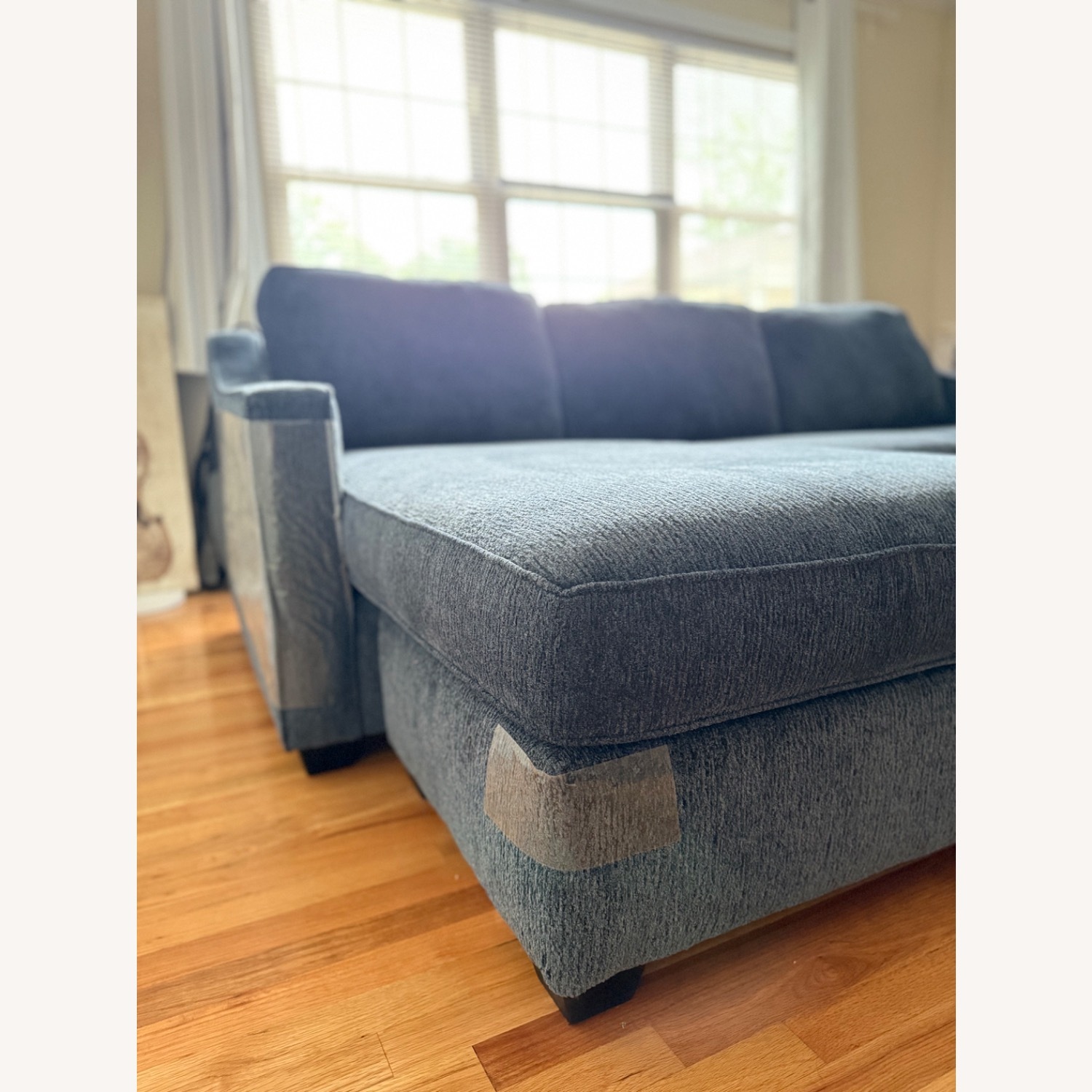 Raymour & Flanigan Blue Arro Reversible Sofa Chaise - image-4