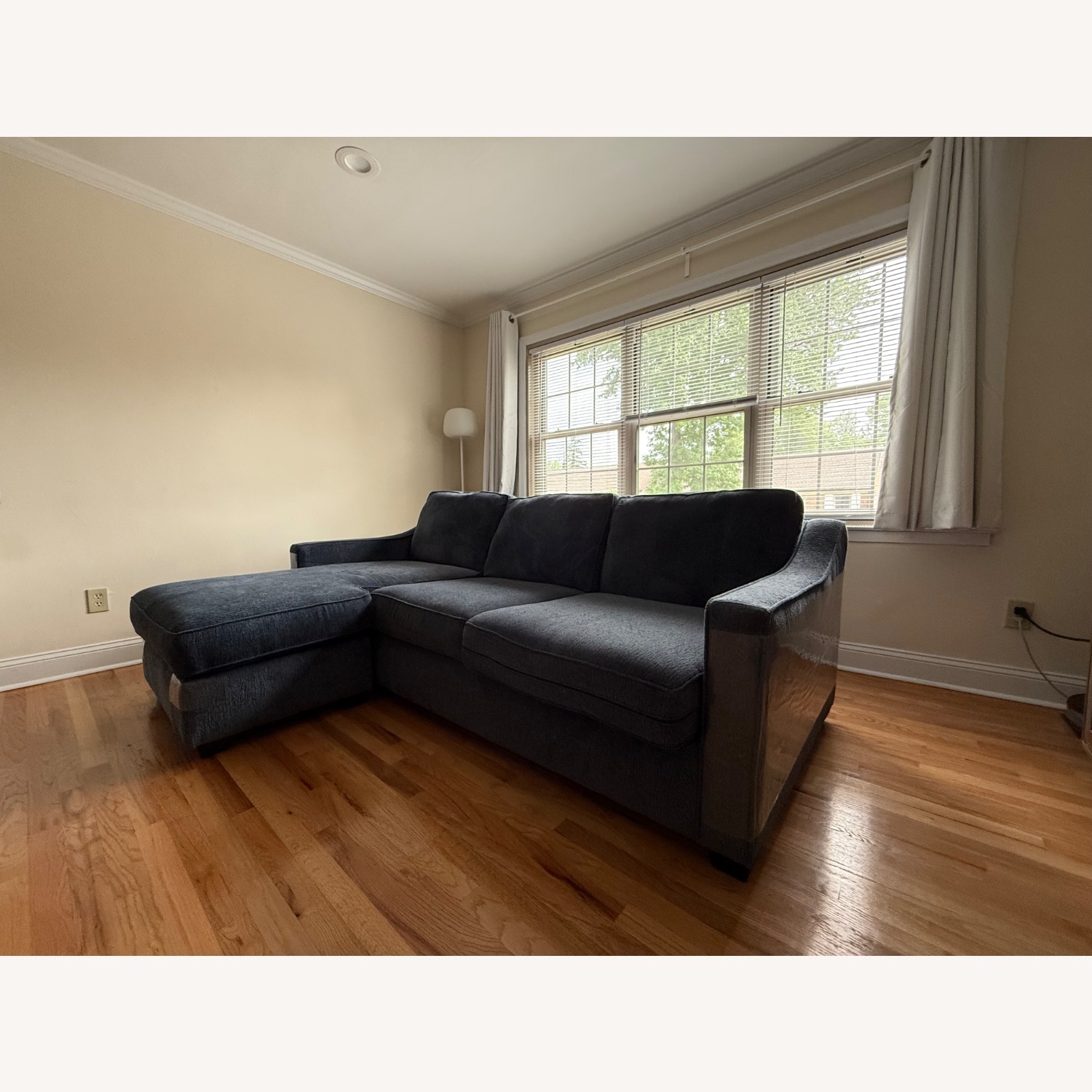 Raymour & Flanigan Blue Arro Reversible Sofa Chaise - image-9