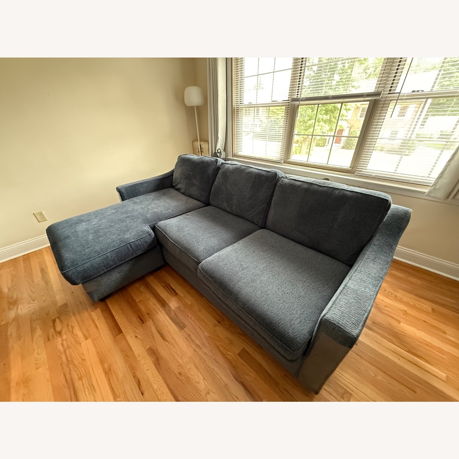 Raymour & Flanigan Blue Arro Reversible Sofa Chaise - image-2