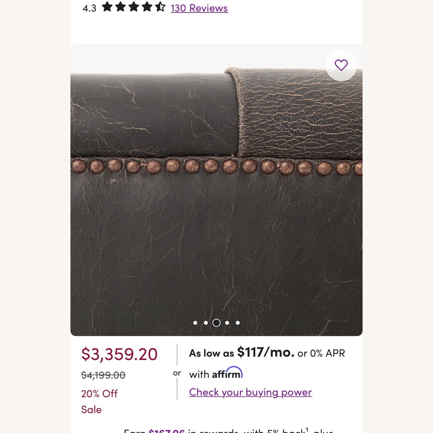 Wayfair Birch Dark Brown Leather 3+ Seater Sofa - image-12