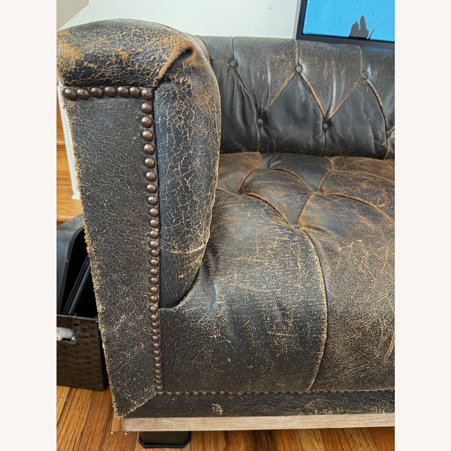 Wayfair Birch Dark Brown Leather 3+ Seater Sofa - image-6