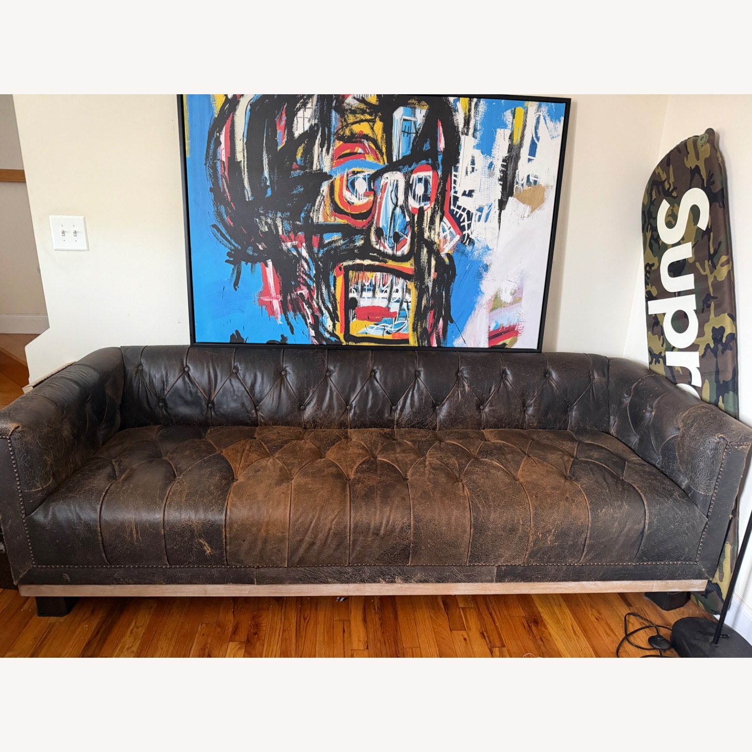Wayfair Birch Dark Brown Leather 3+ Seater Sofa - image-2