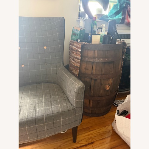 Used CB2 Charcoal Winged Accent Chair for sale on AptDeco