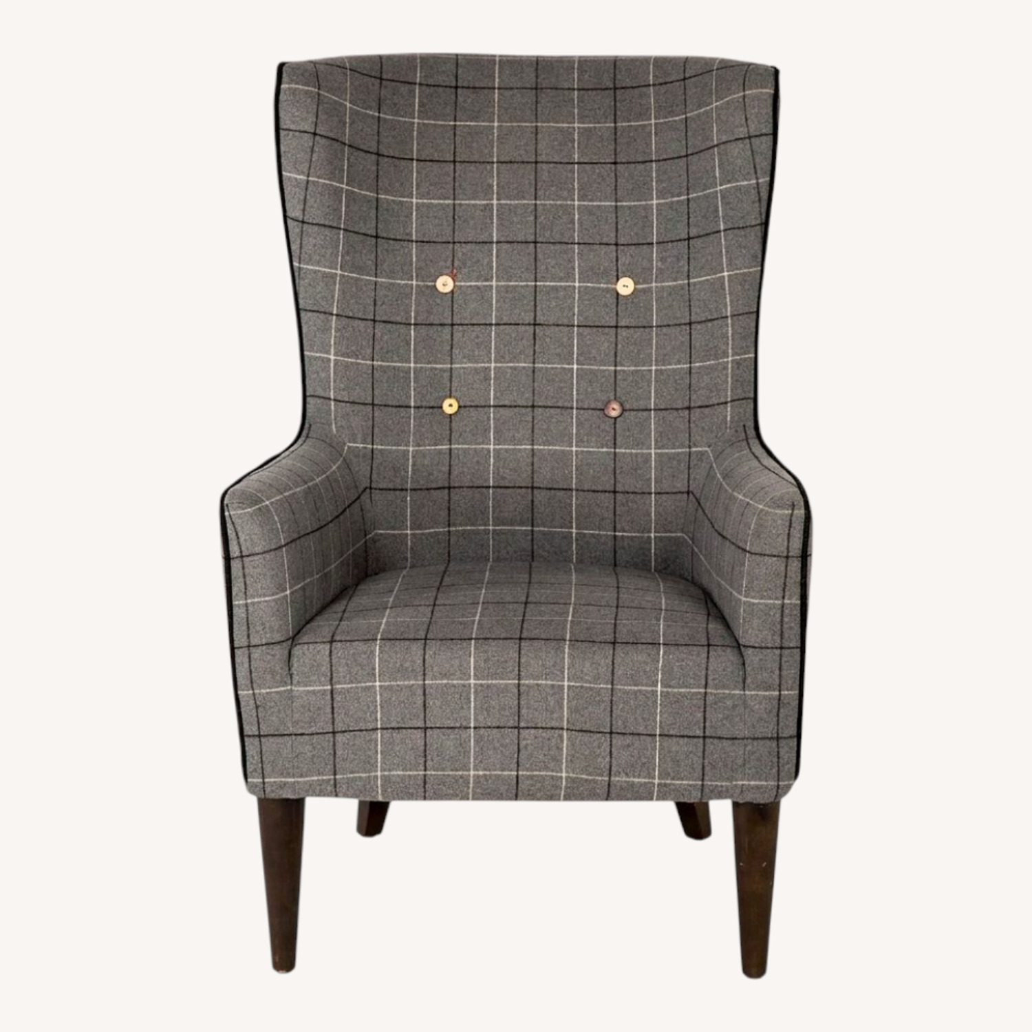 CB2 Charcoal Winged Accent Chair - image-0