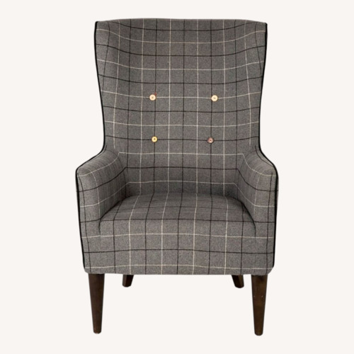 Used CB2 Charcoal Winged Accent Chair for sale on AptDeco
