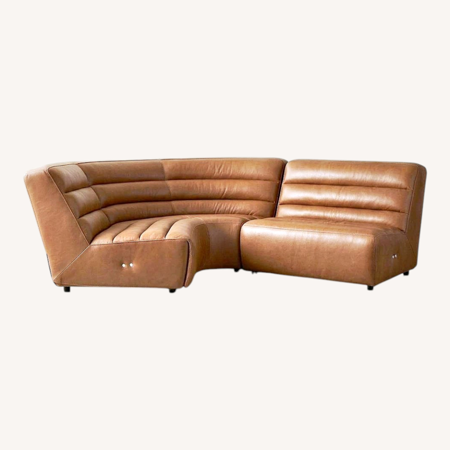Restoration Hardware Leather Modular Chelsea Sofa - image-6