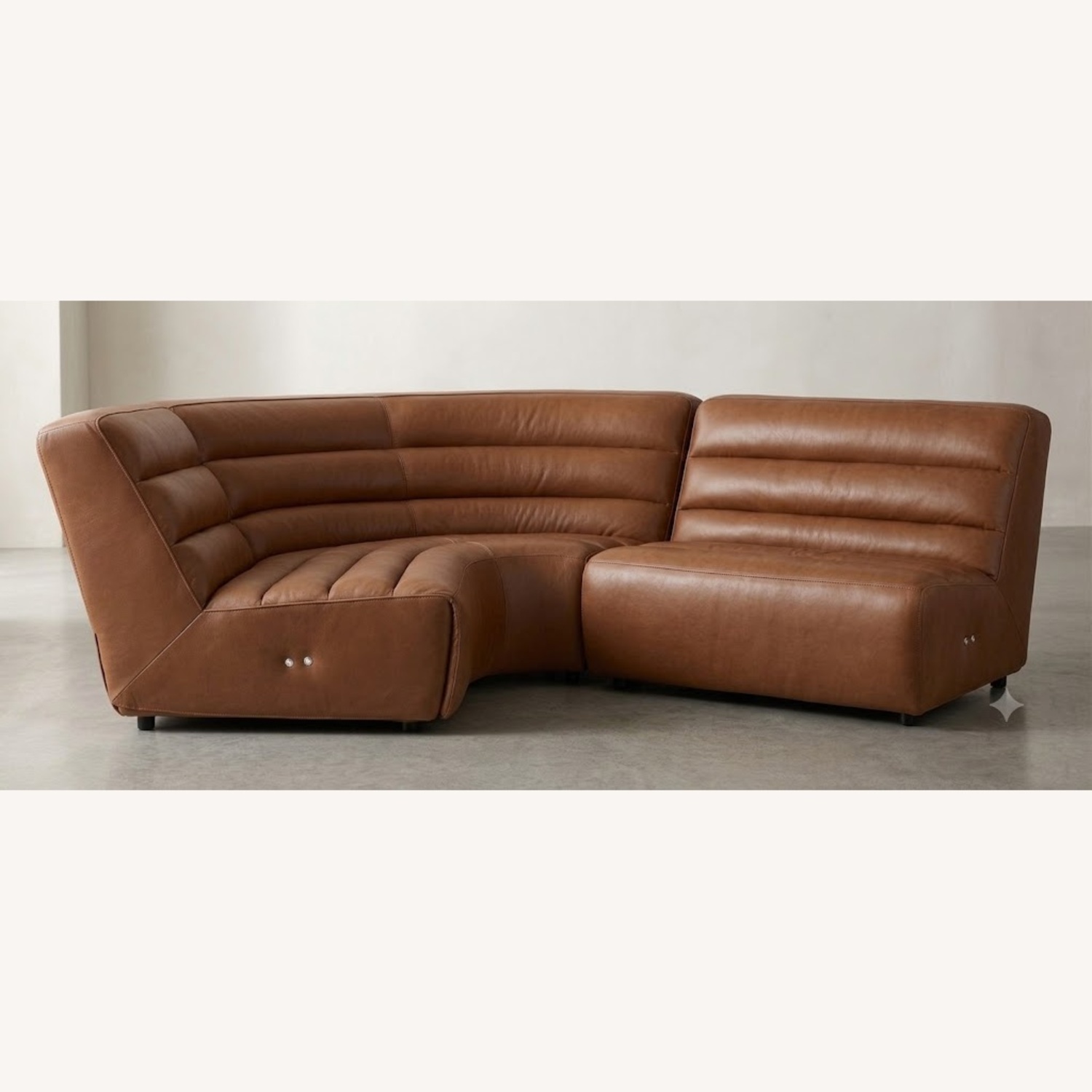 Restoration Hardware Leather Modular Chelsea Sofa - image-5