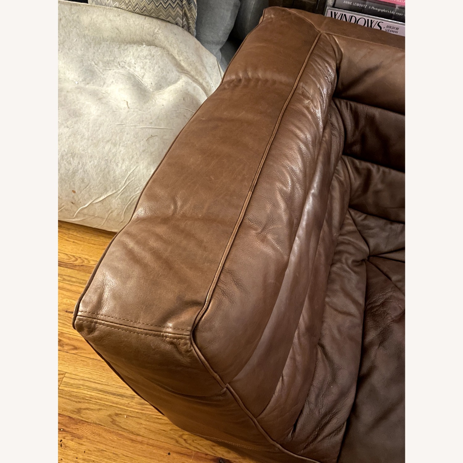 Restoration Hardware Leather Modular Chelsea Sofa - image-2