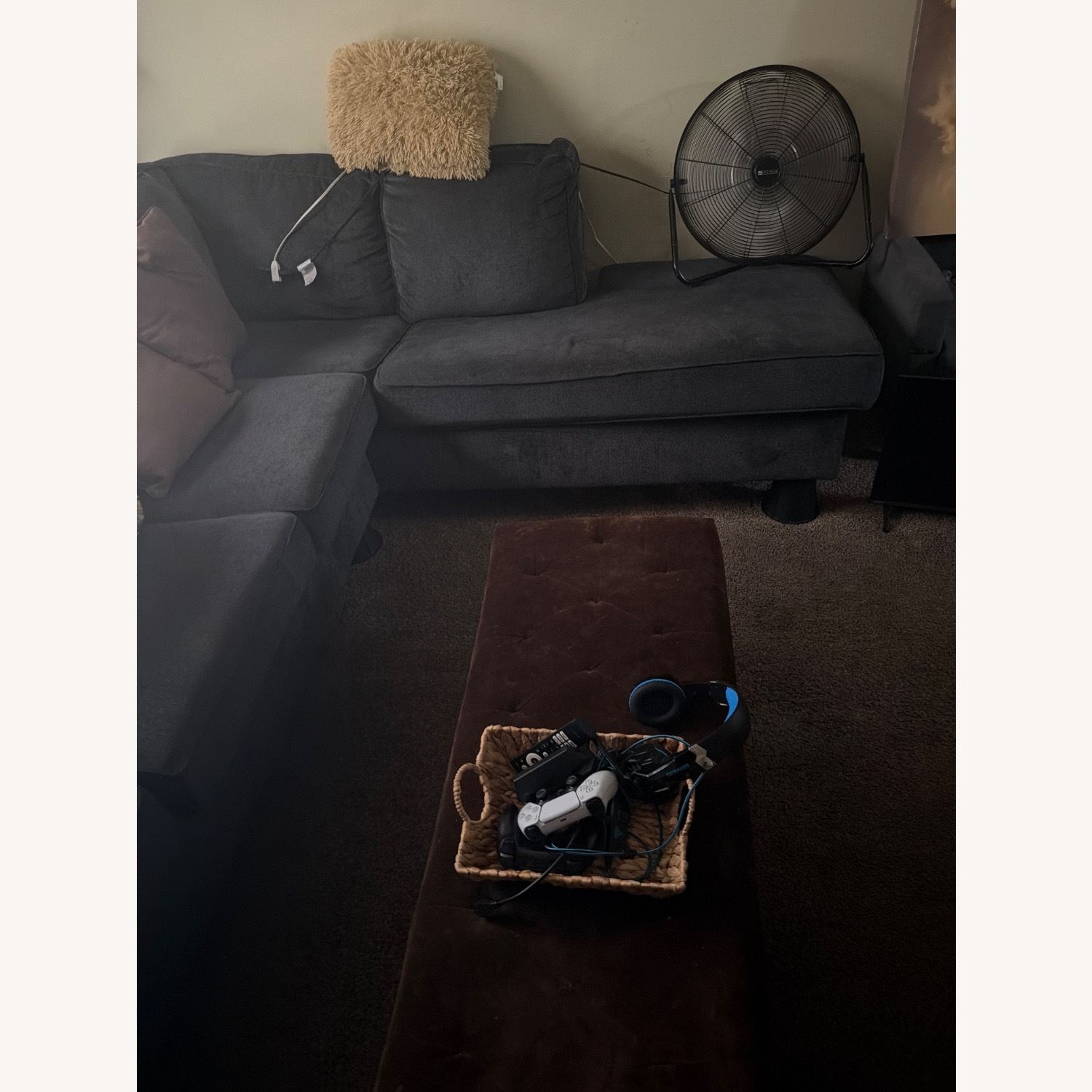 Light Gray Fabric 3+ Piece Sectional - image-3