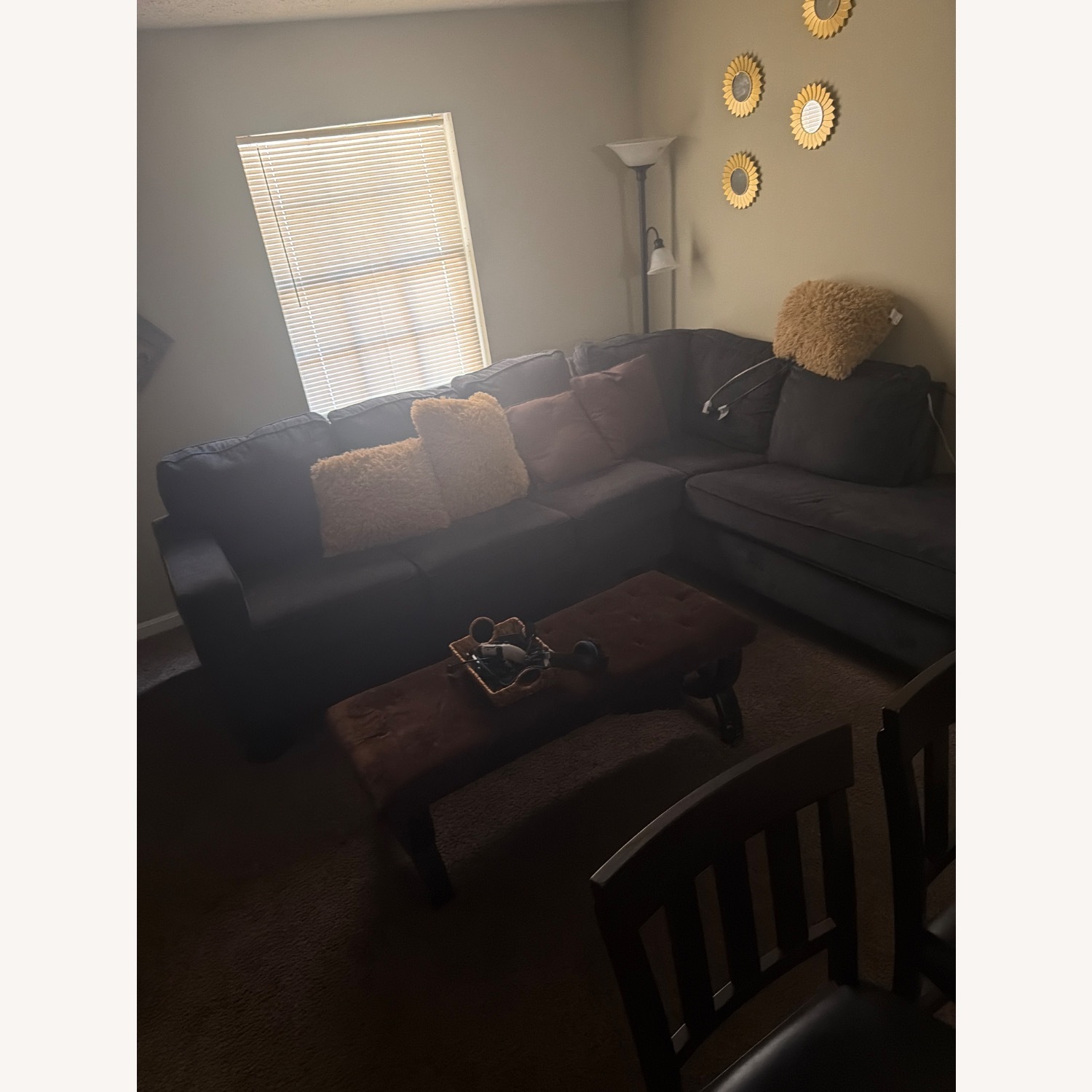 Light Gray Fabric 3+ Piece Sectional - image-1