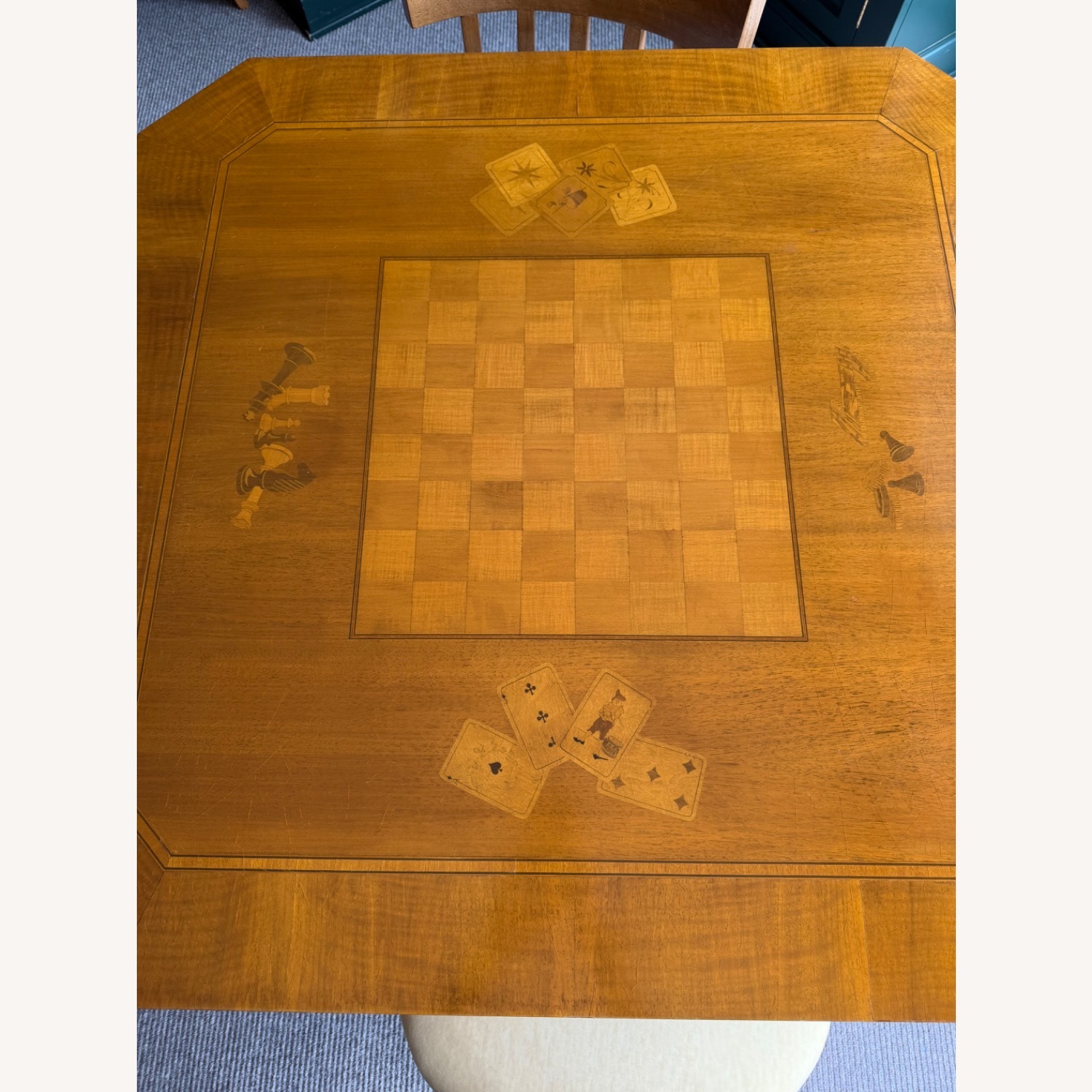 Biedermeier Revival Game Table & Four Chairs - image-2