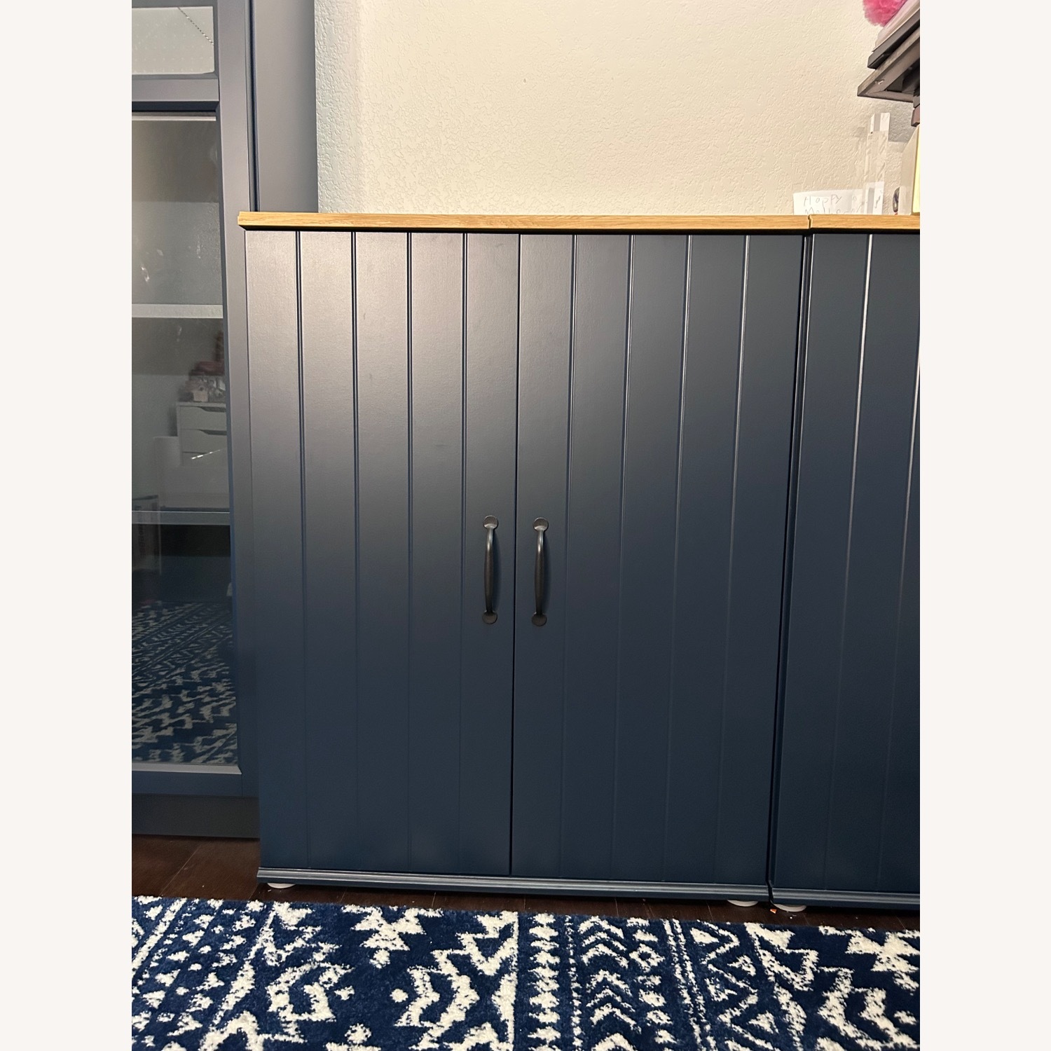 IKEA SKRUVBY Blue Bookcase - image-3