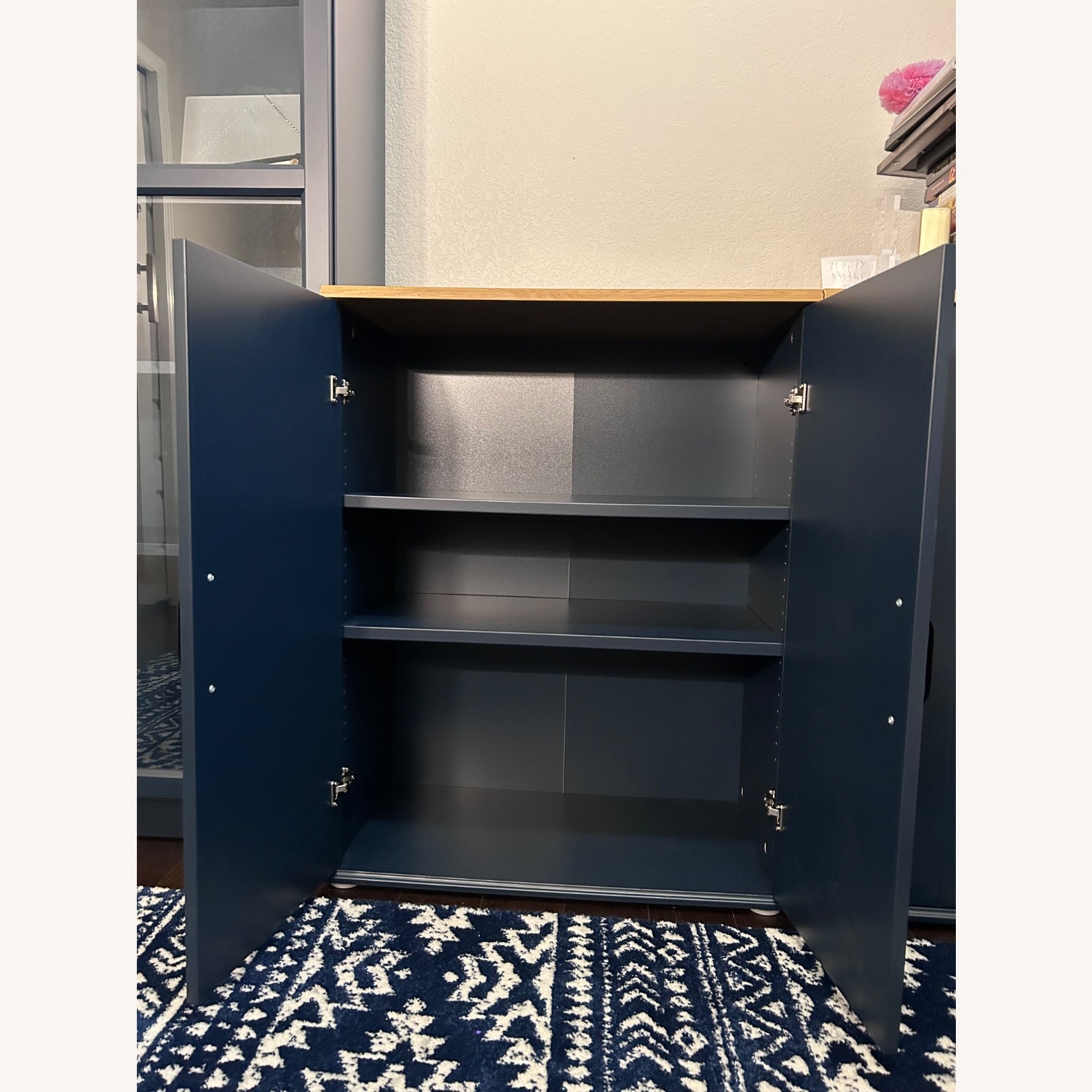 IKEA SKRUVBY Blue Bookcase - image-2