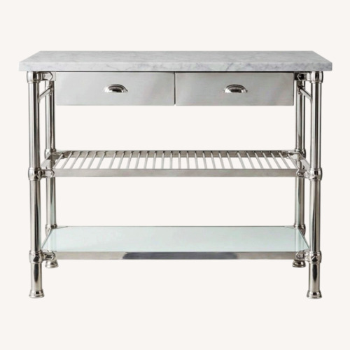 Used Williams Sonoma Modular Kitchen Island with Marble Top (48") for sale on AptDeco