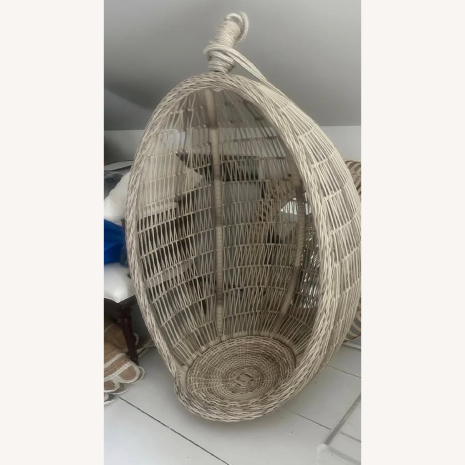 Light Gray Bamboo Hanging Chair - image-3
