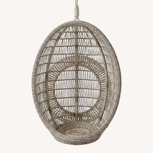 Used Light Gray Bamboo Hanging Chair  for sale on AptDeco