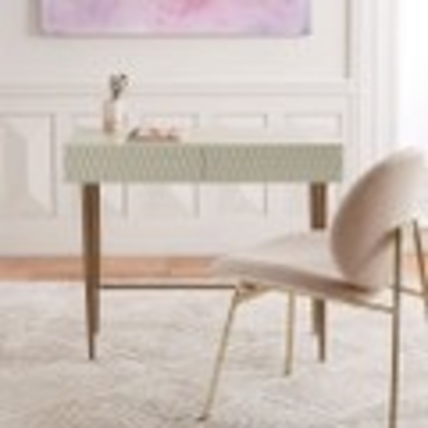 West Elm Parchment Audrey Mini Desk White Desk - image-1