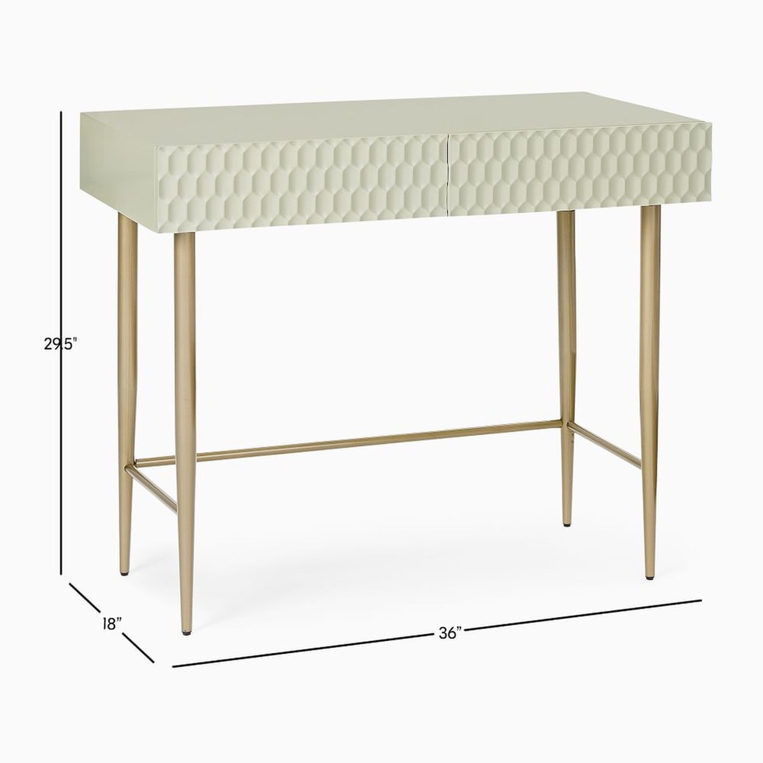 West Elm Parchment Audrey Mini Desk White Desk - image-2