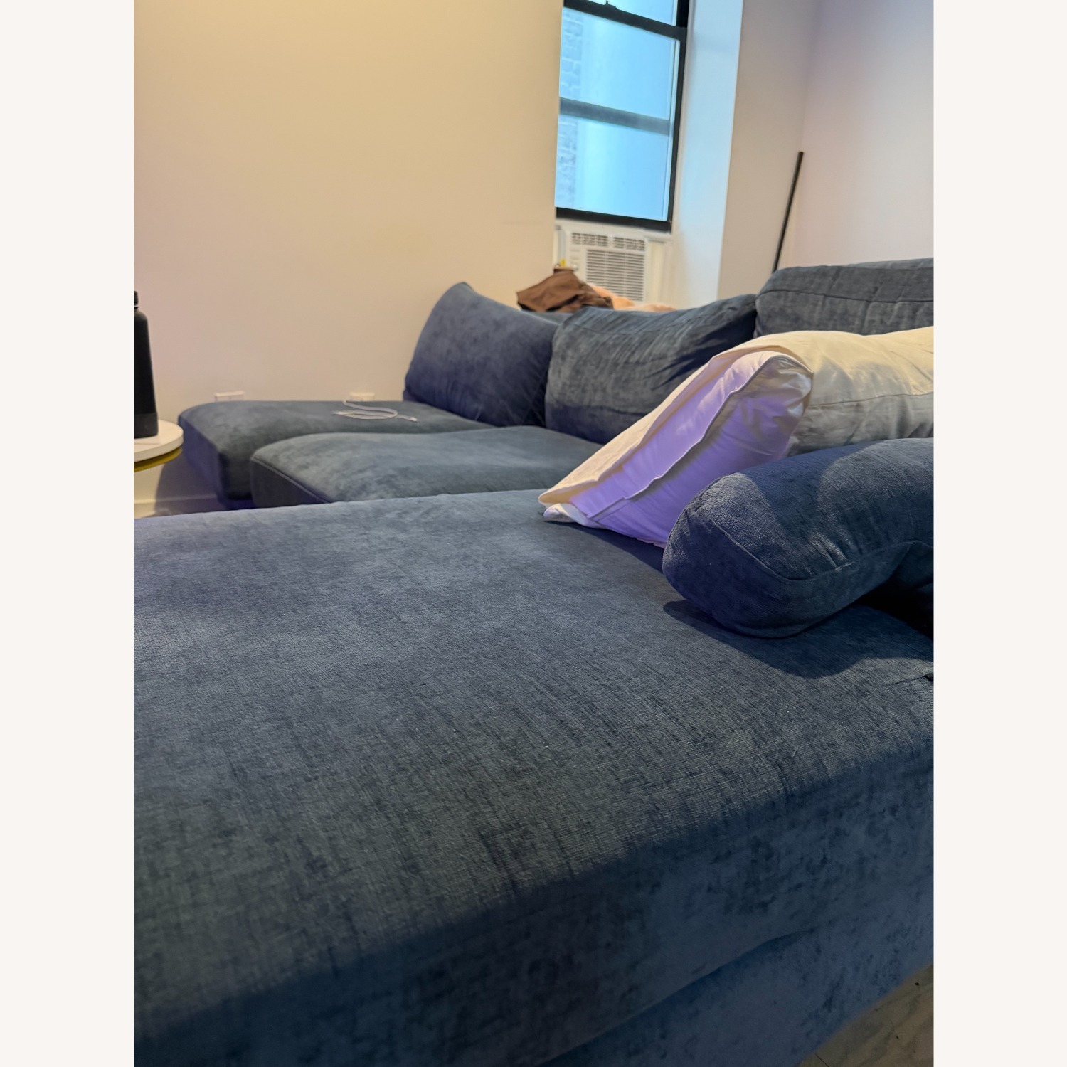 Blue Fabric 3+ Piece Sectional - image-2