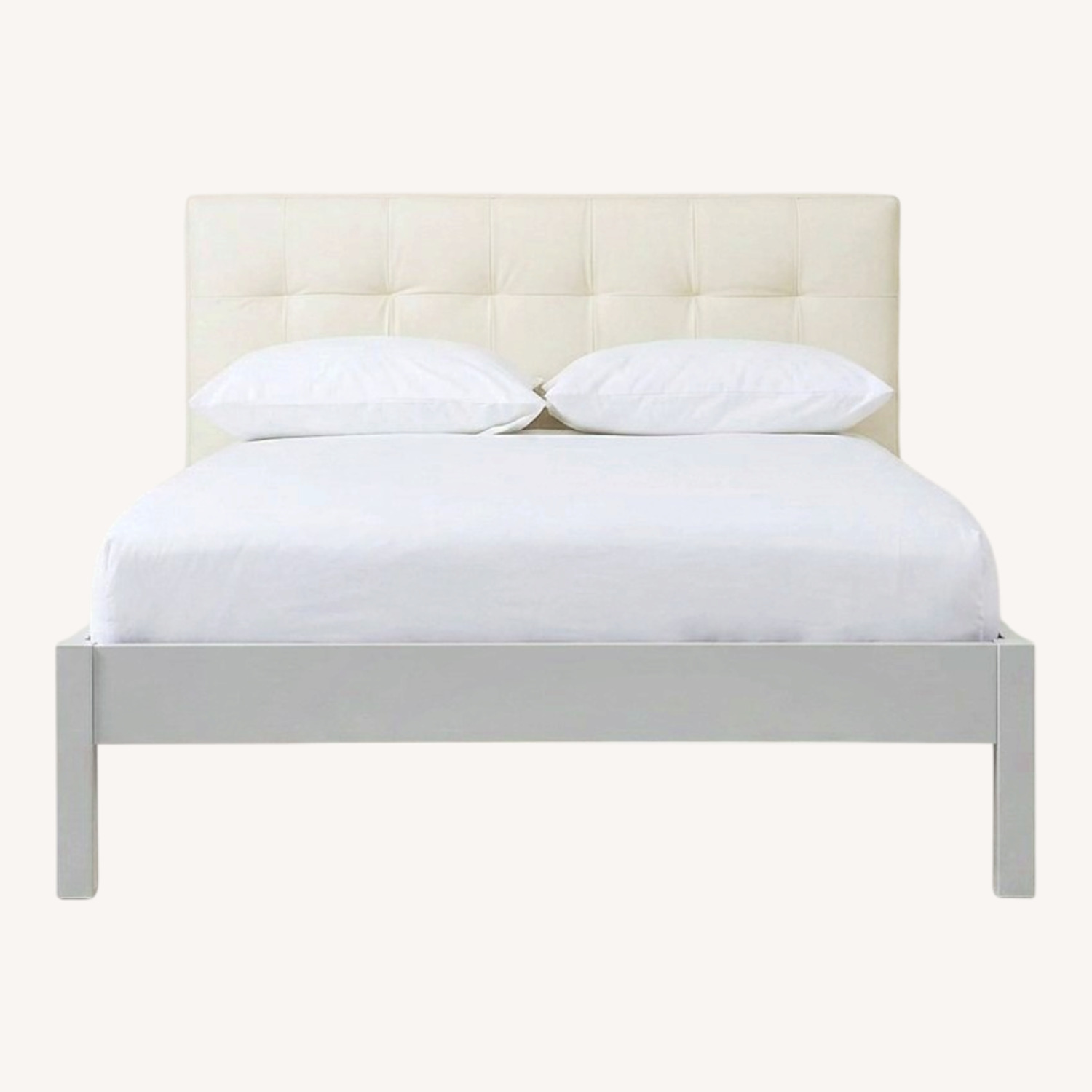 West Elm White Full Bed - image-0