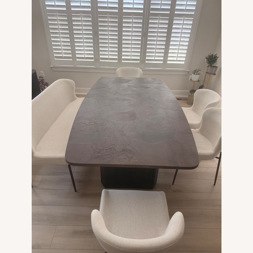 Used Arhaus Polanco Dark Brown Wood Dining Set for sale on AptDeco