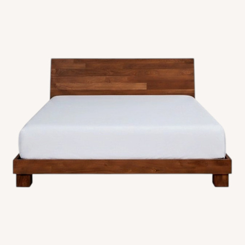 Used CB2 Dondra Queen Bed Teak Wood for sale on AptDeco