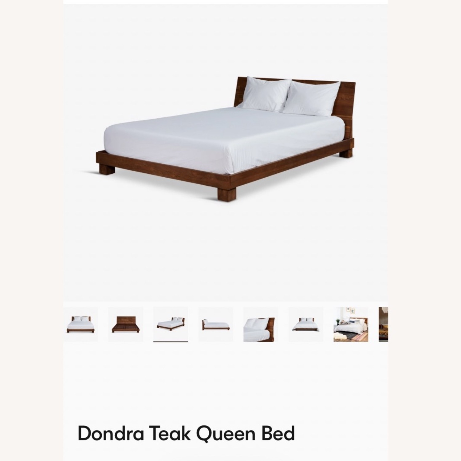 CB2 Dondra Queen Bed Teak Wood - image-5