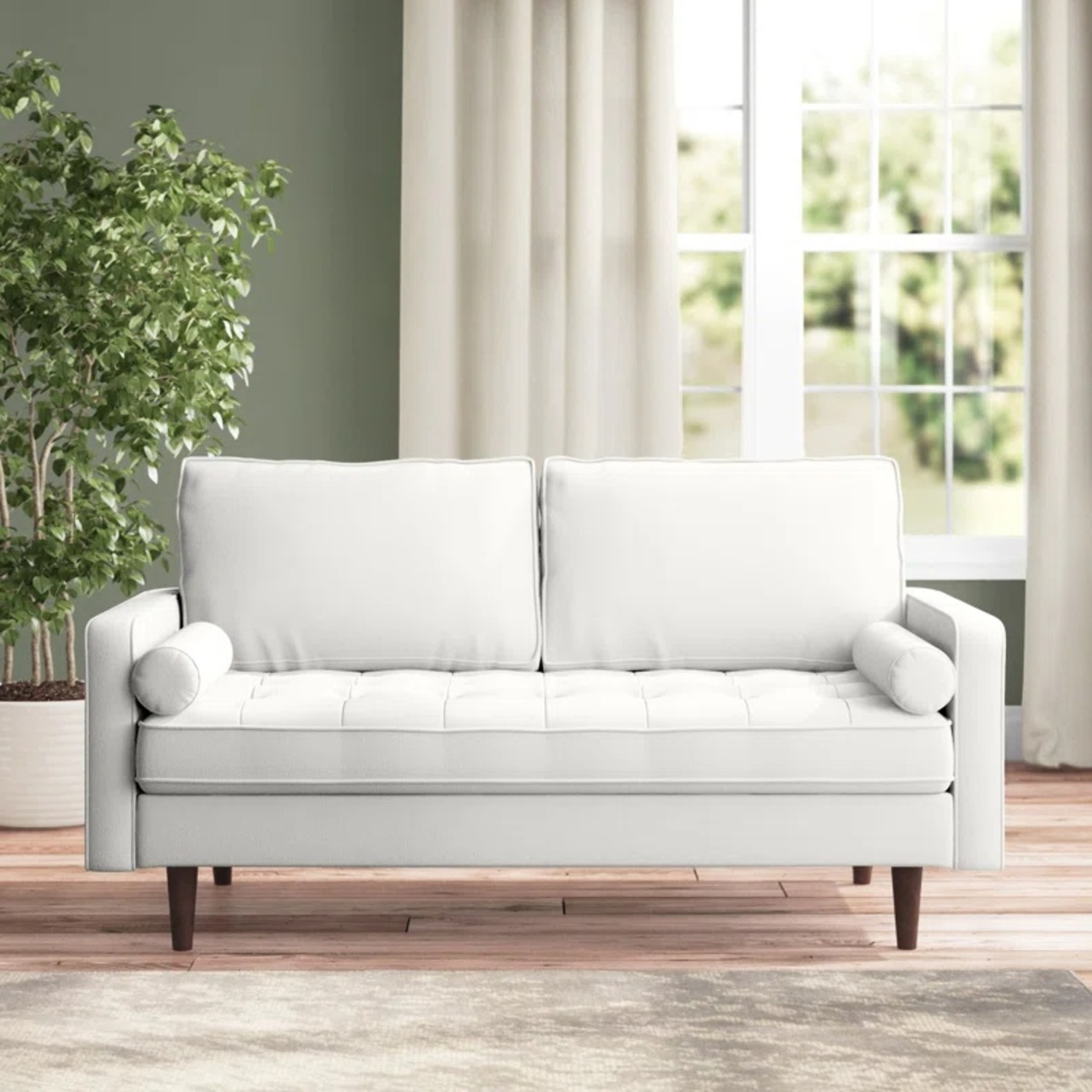 Wayfair Valour White Loveseat - image-5