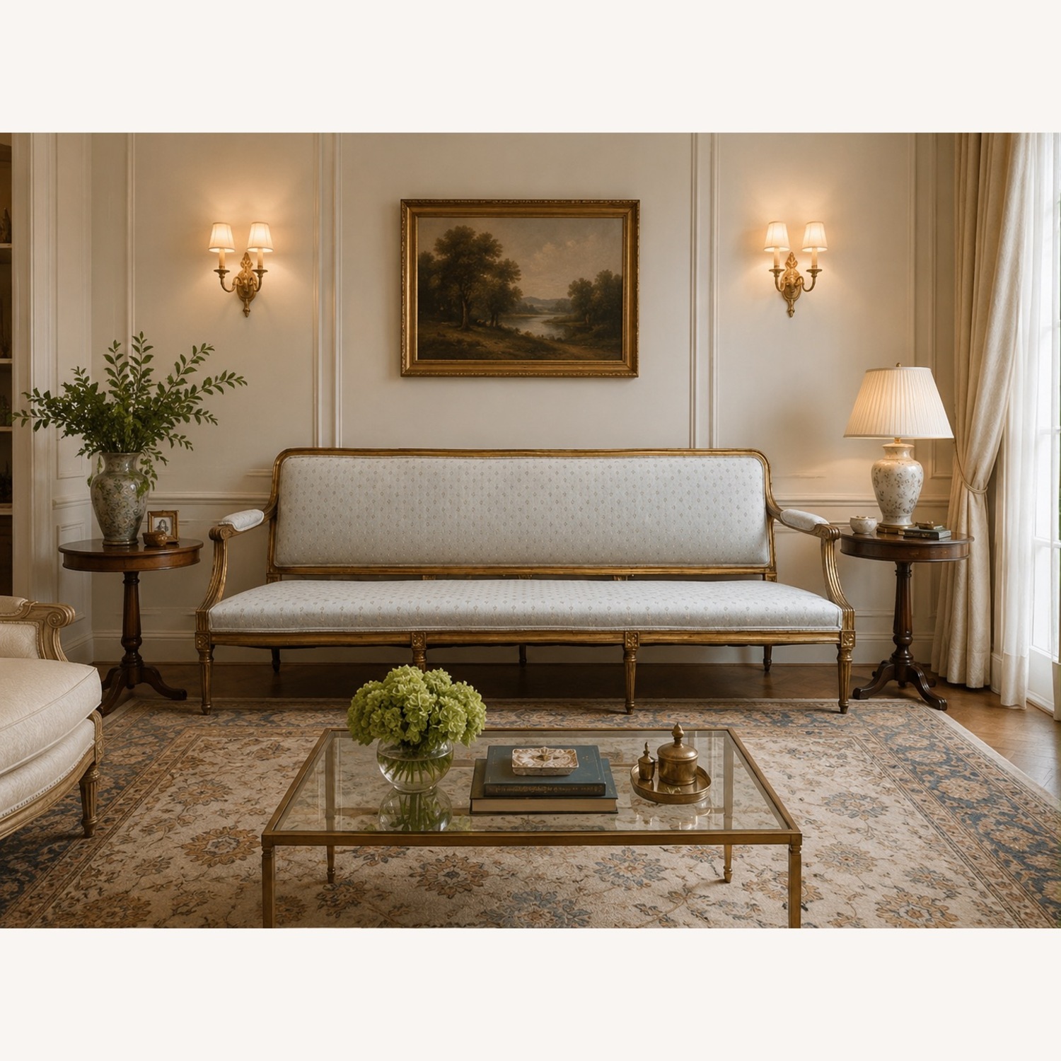 Natural Fabric Loveseat - image-1