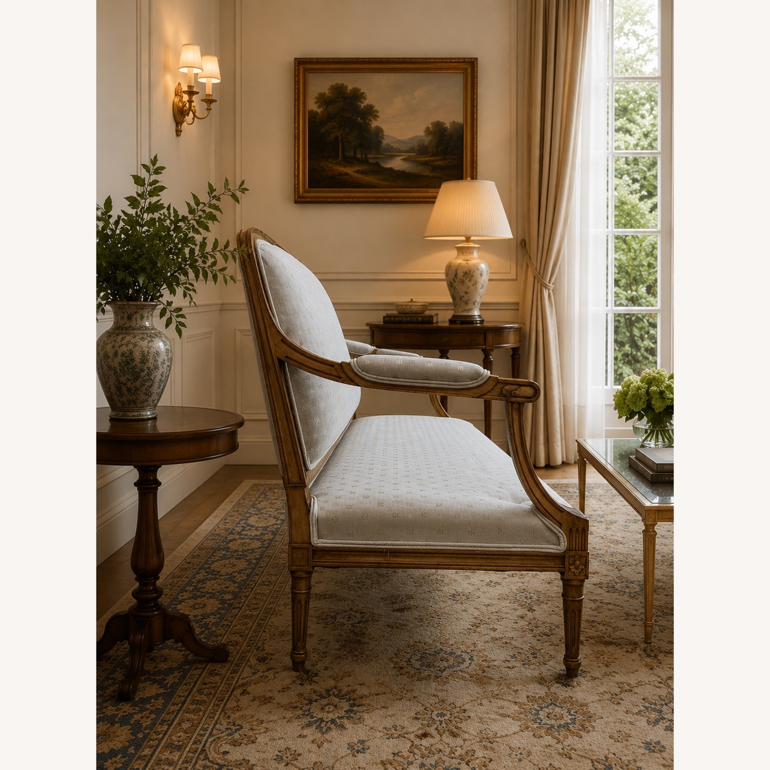 Natural Fabric Loveseat - image-6