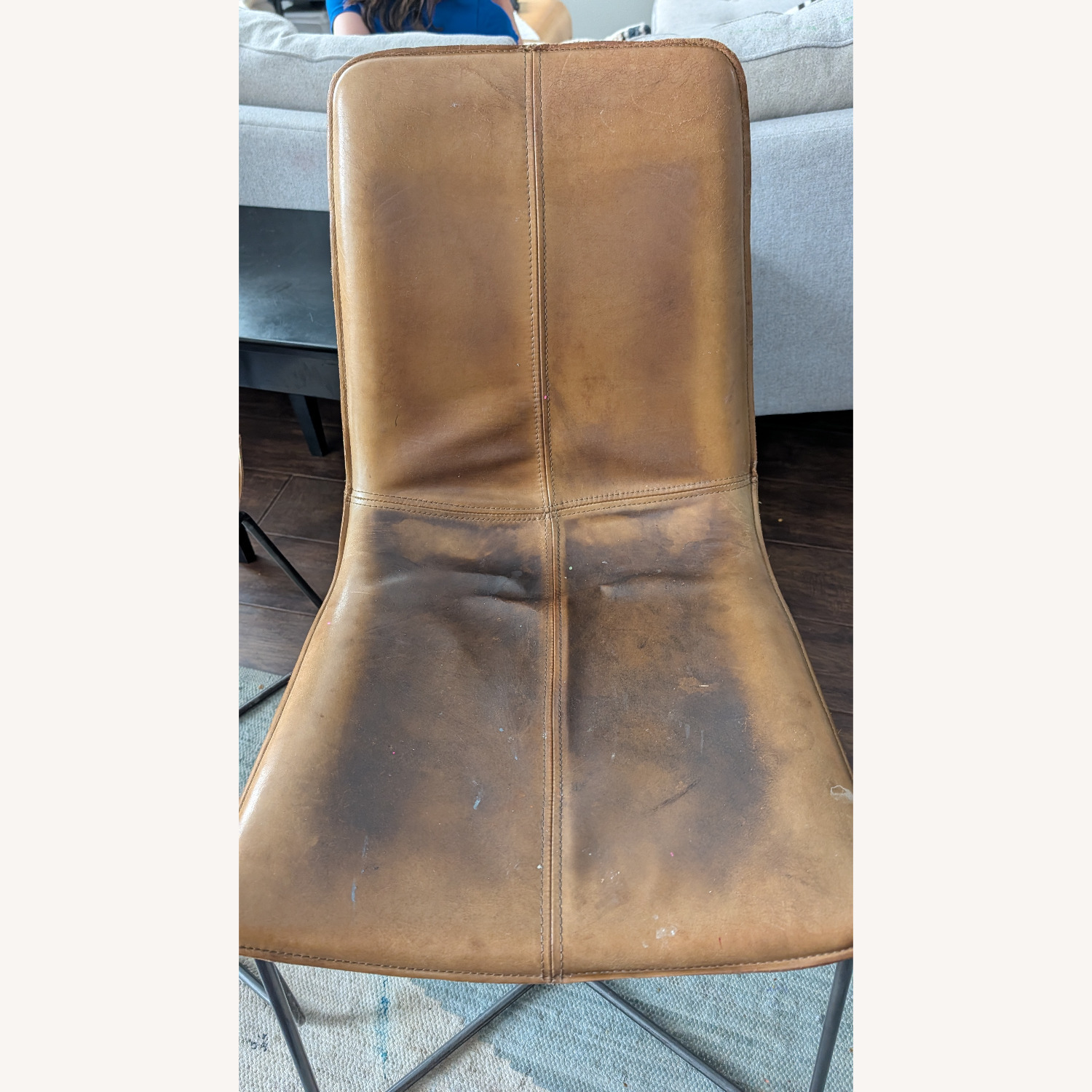 West Elm Slope Dark Brown Leather Dining Chairs - image-2