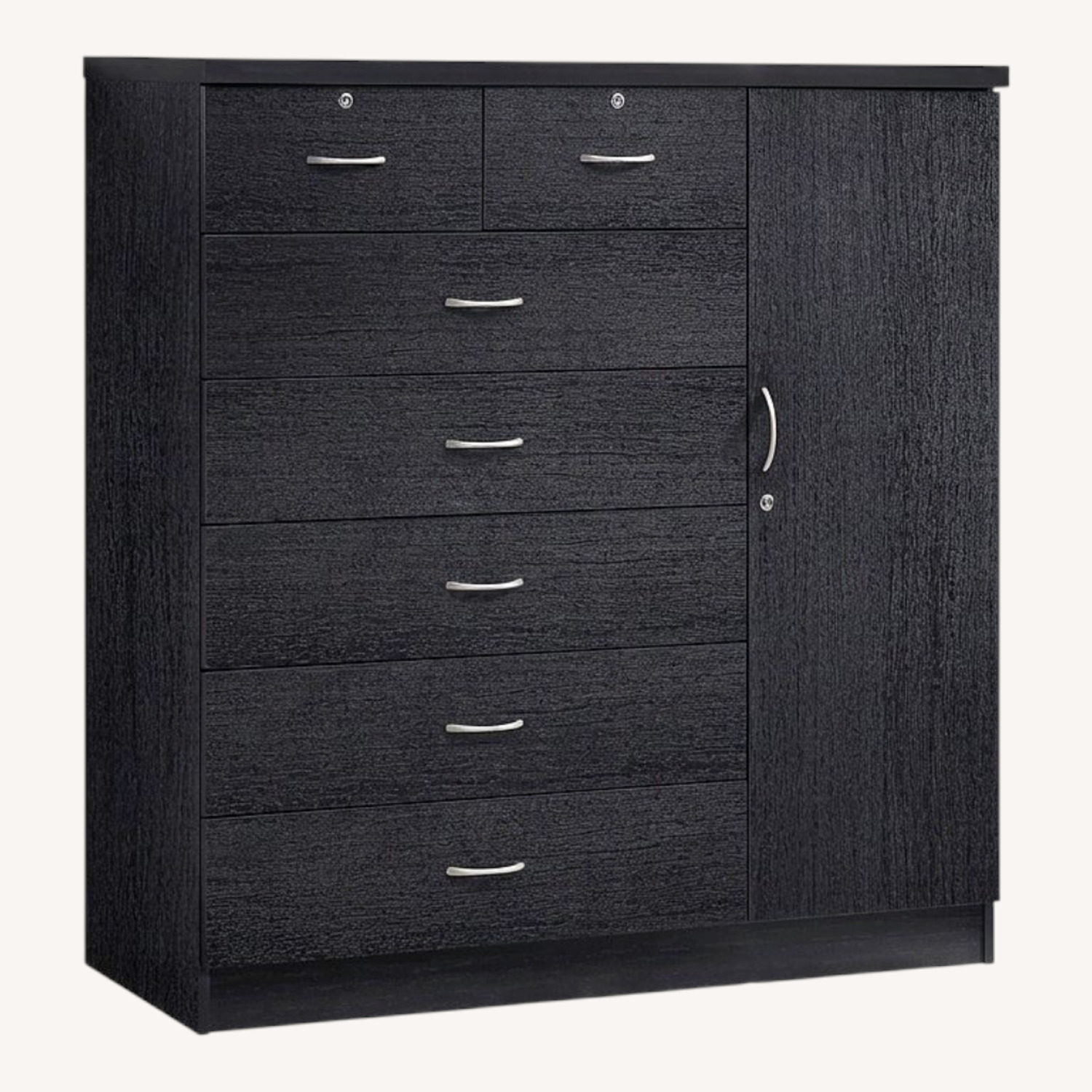 Hodedah Import Black Wood Dresser - image-0
