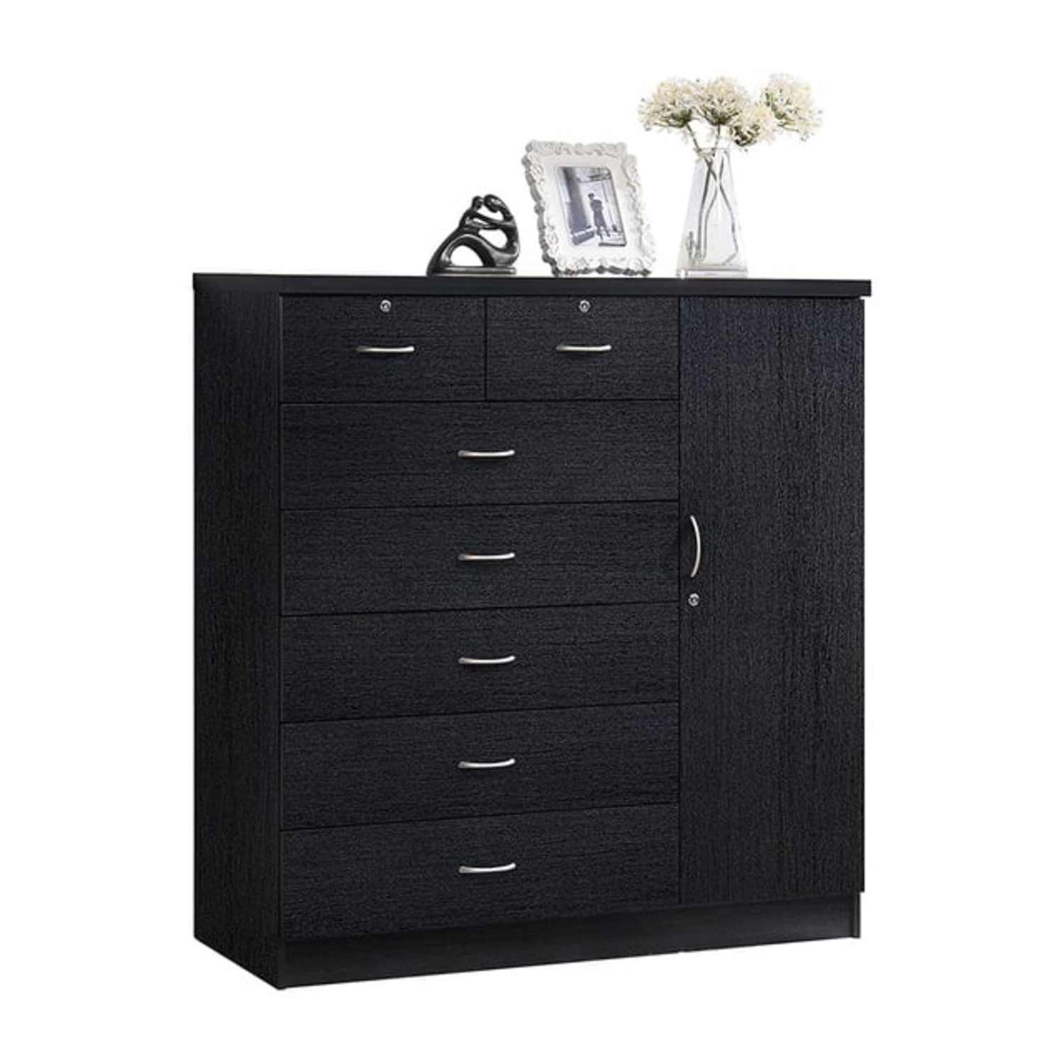 Hodedah Import Black Wood Dresser - image-7