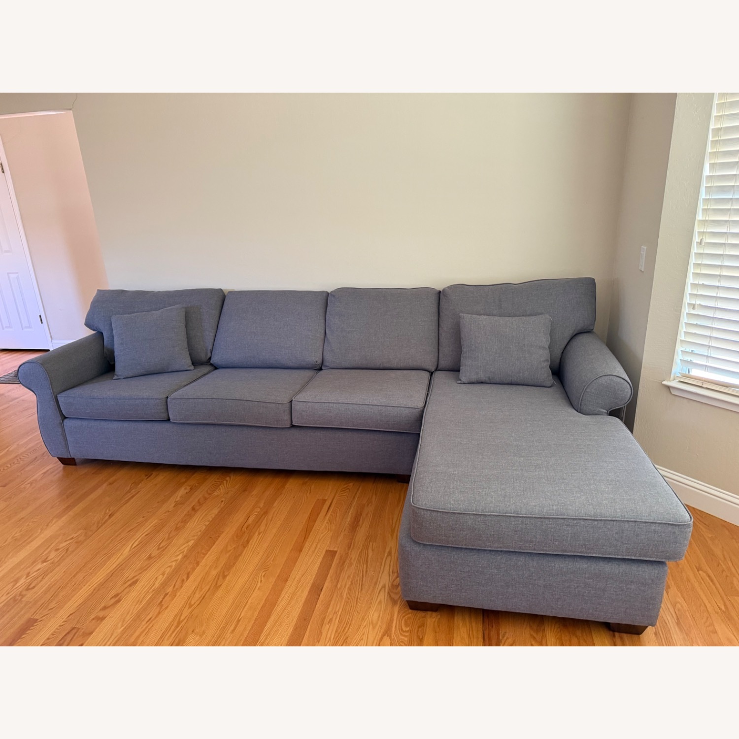 Light Gray Fabric 3+ Piece Sectional - image-1