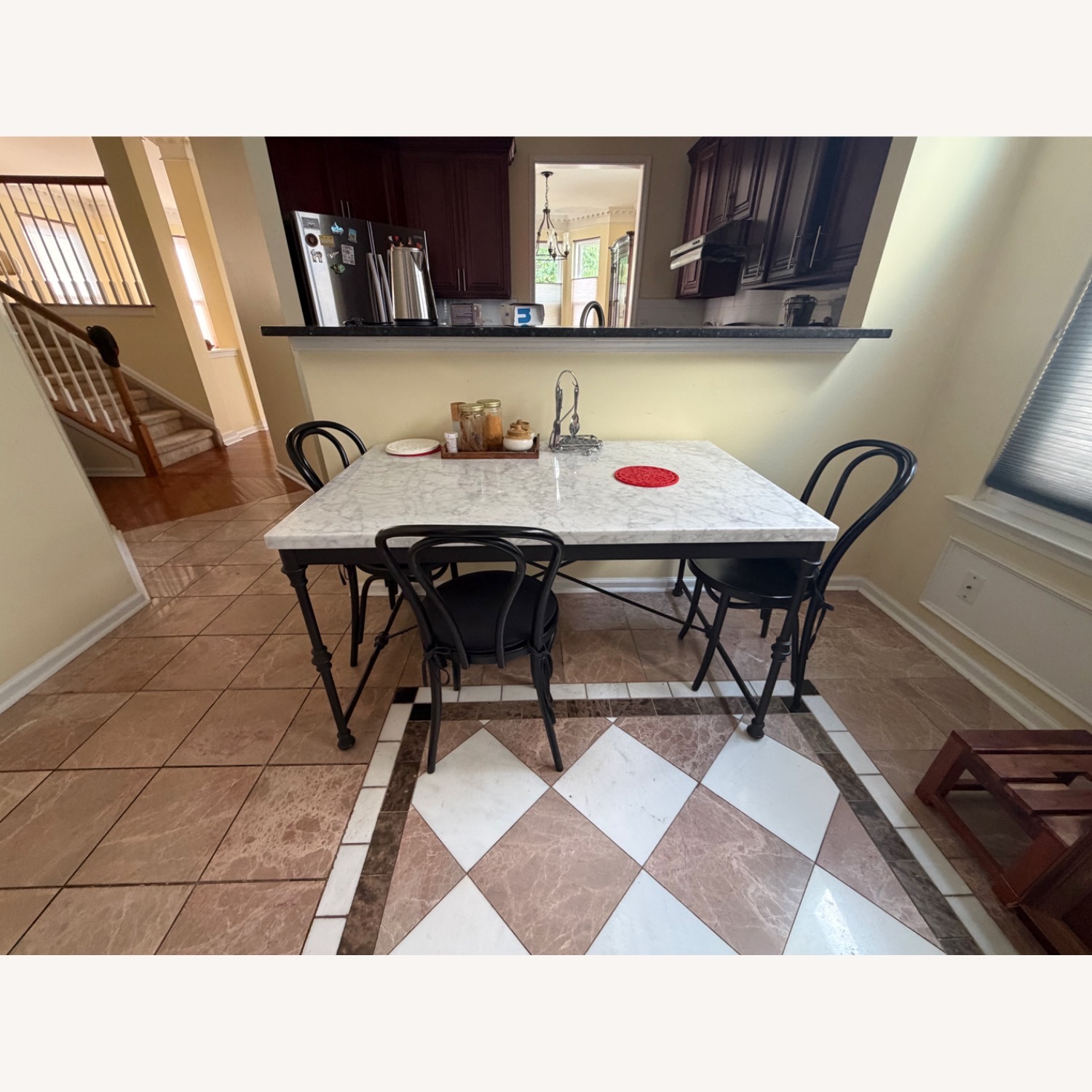 Marble Dinner Table With 4 Chairs - image-2
