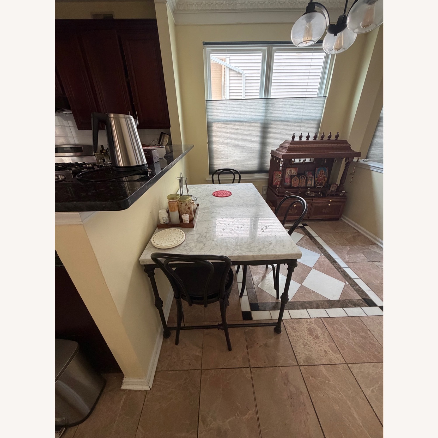 Marble Dinner Table With 4 Chairs - image-3