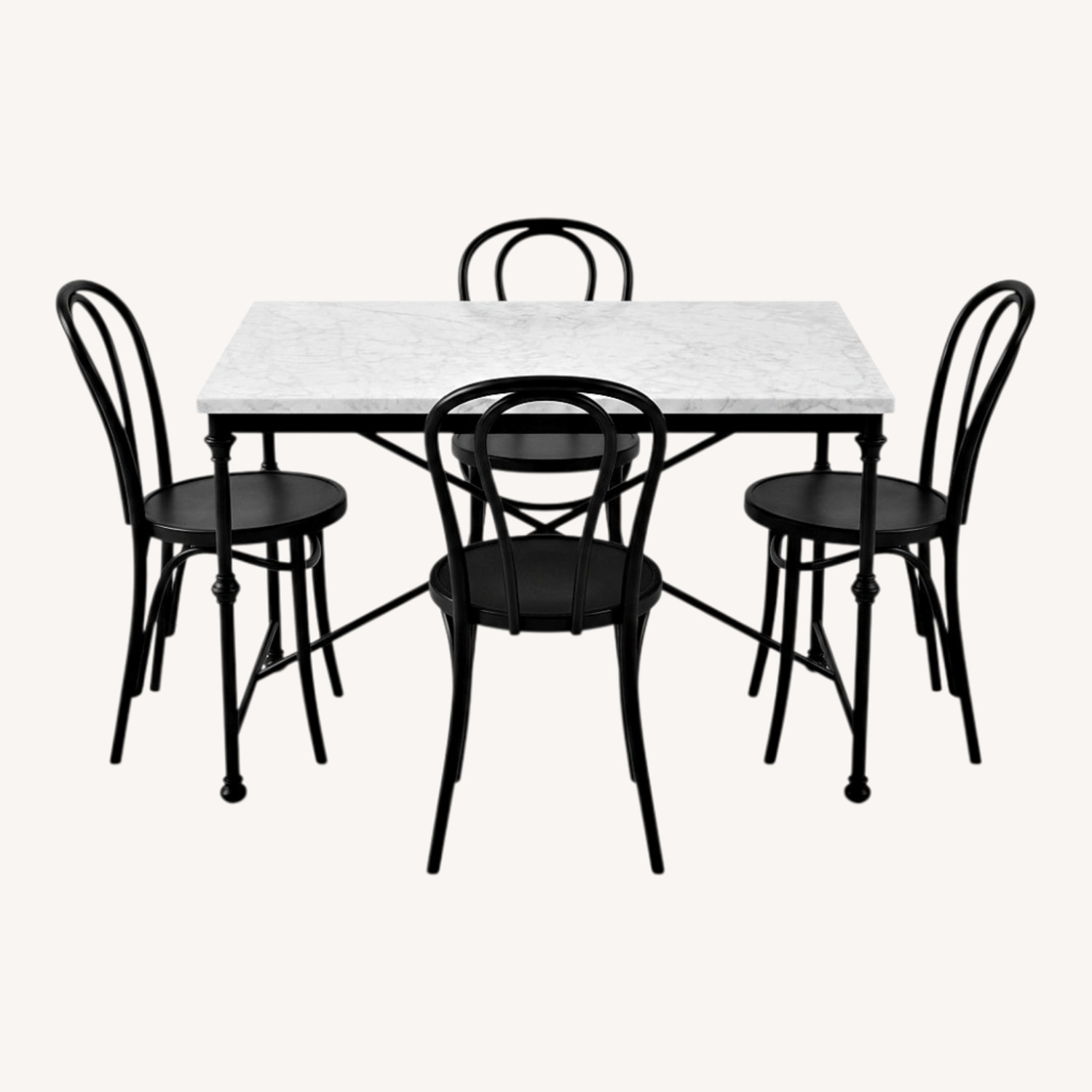 Marble Dinner Table With 4 Chairs - image-0