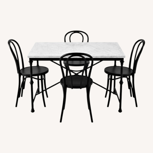 Used Marble Dinner Table With 4 Chairs for sale on AptDeco