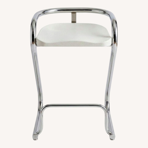 Used Vintage 1970's Chrome and White Bar Stool for sale on AptDeco
