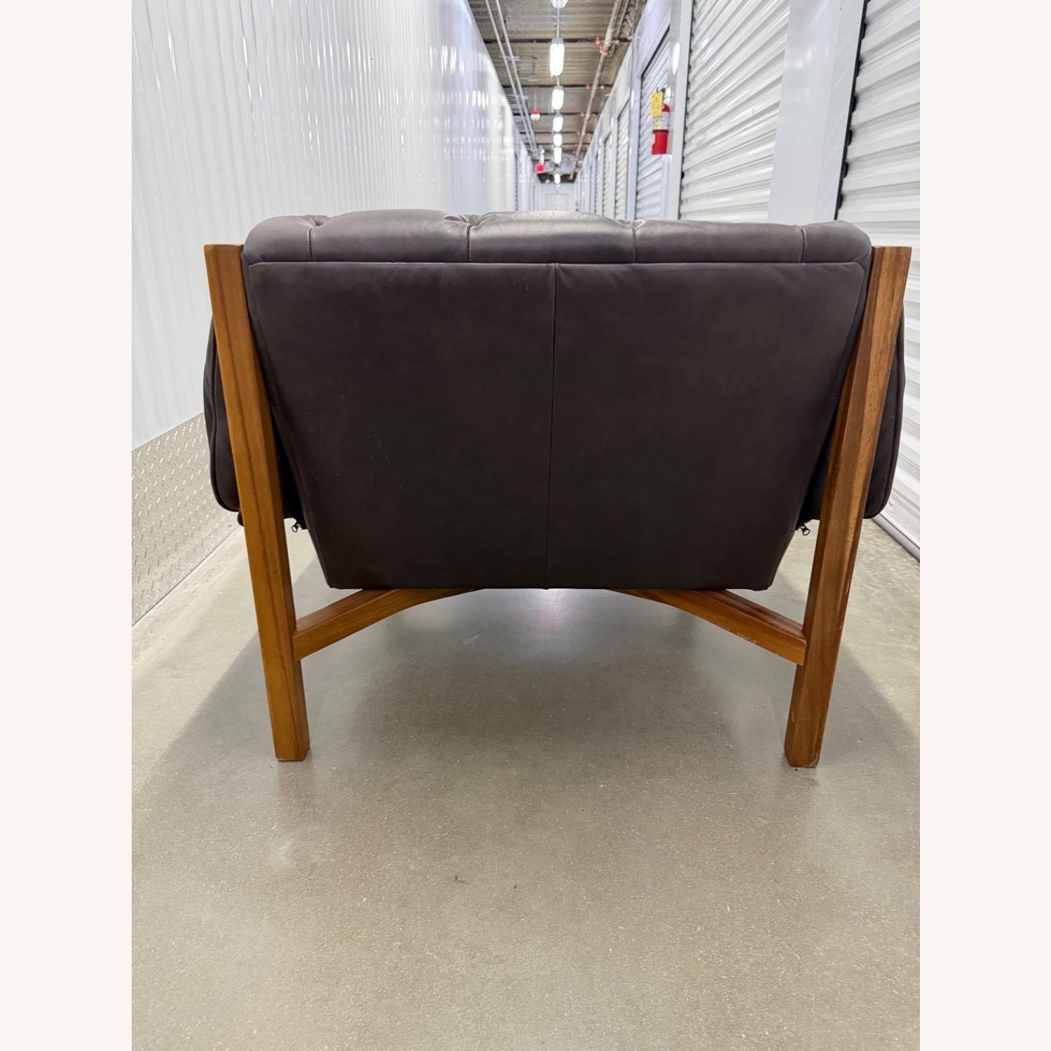 CB2 Abruzzo Charcoal Leather Tuft Chair (2) - image-5