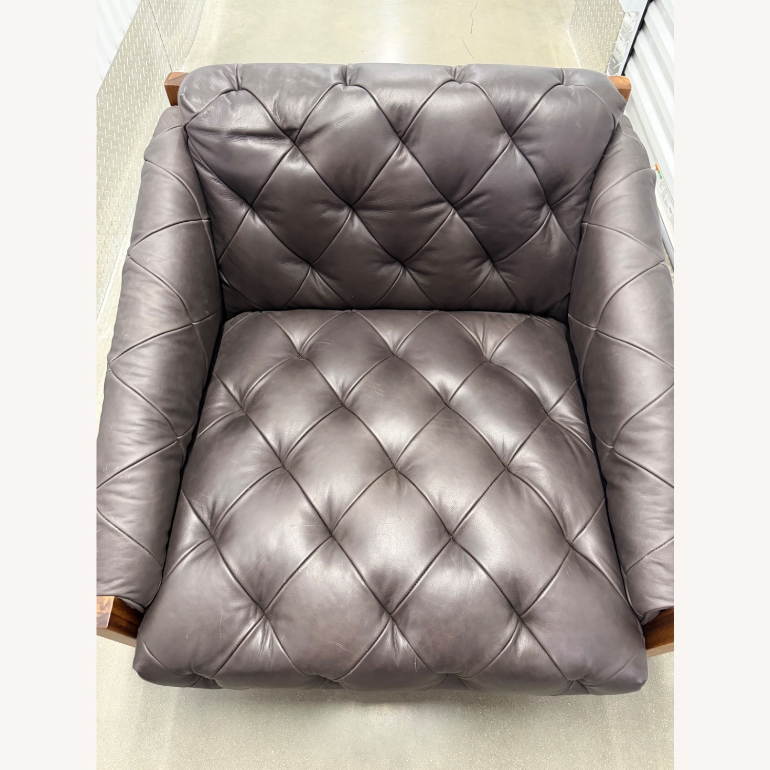 CB2 Abruzzo Charcoal Leather Tuft Chair (2) - image-8