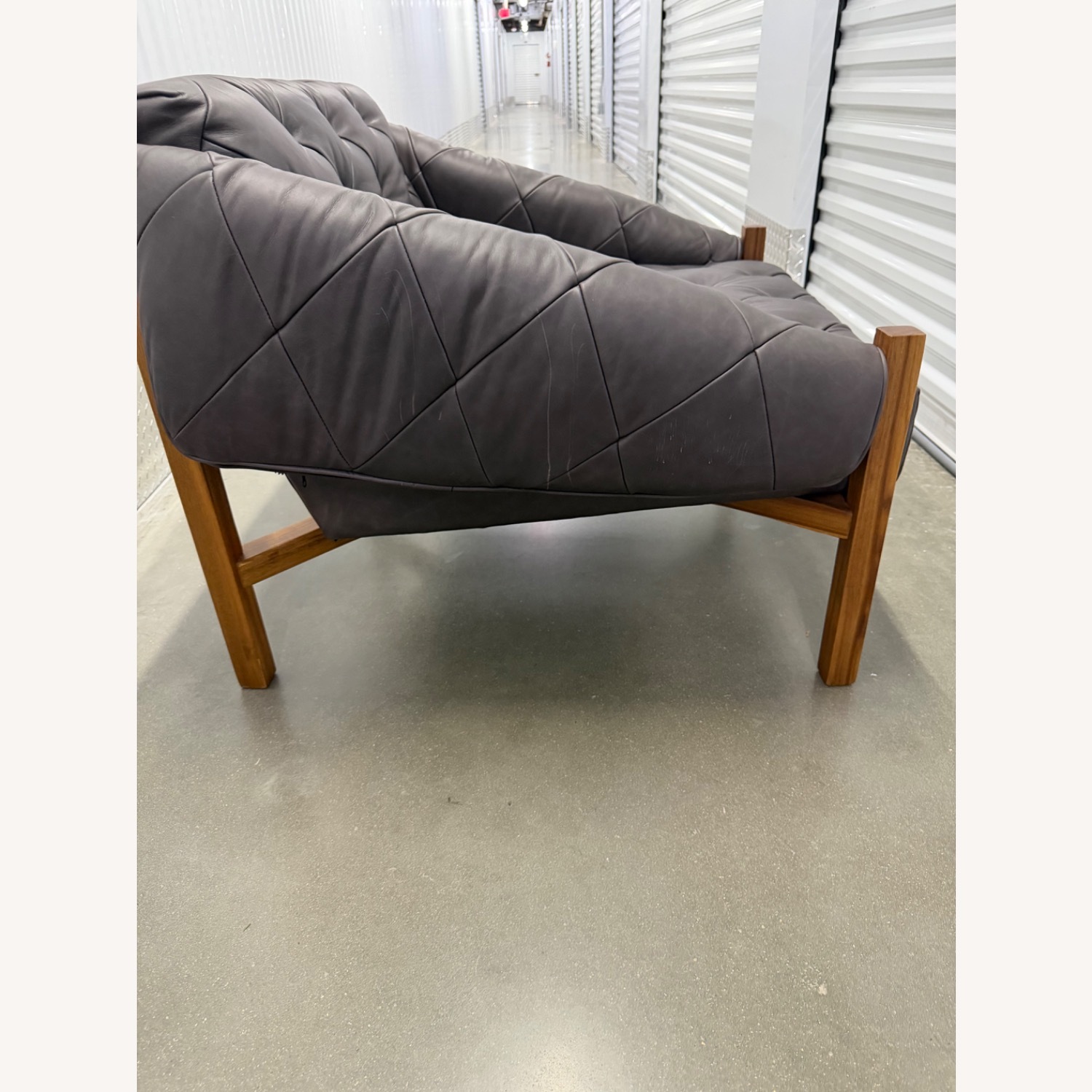 CB2 Abruzzo Charcoal Leather Tuft Chair (2) - image-9