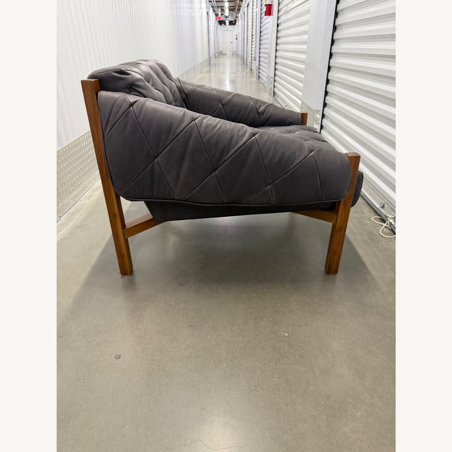 CB2 Abruzzo Charcoal Leather Tuft Chair (2) - image-4