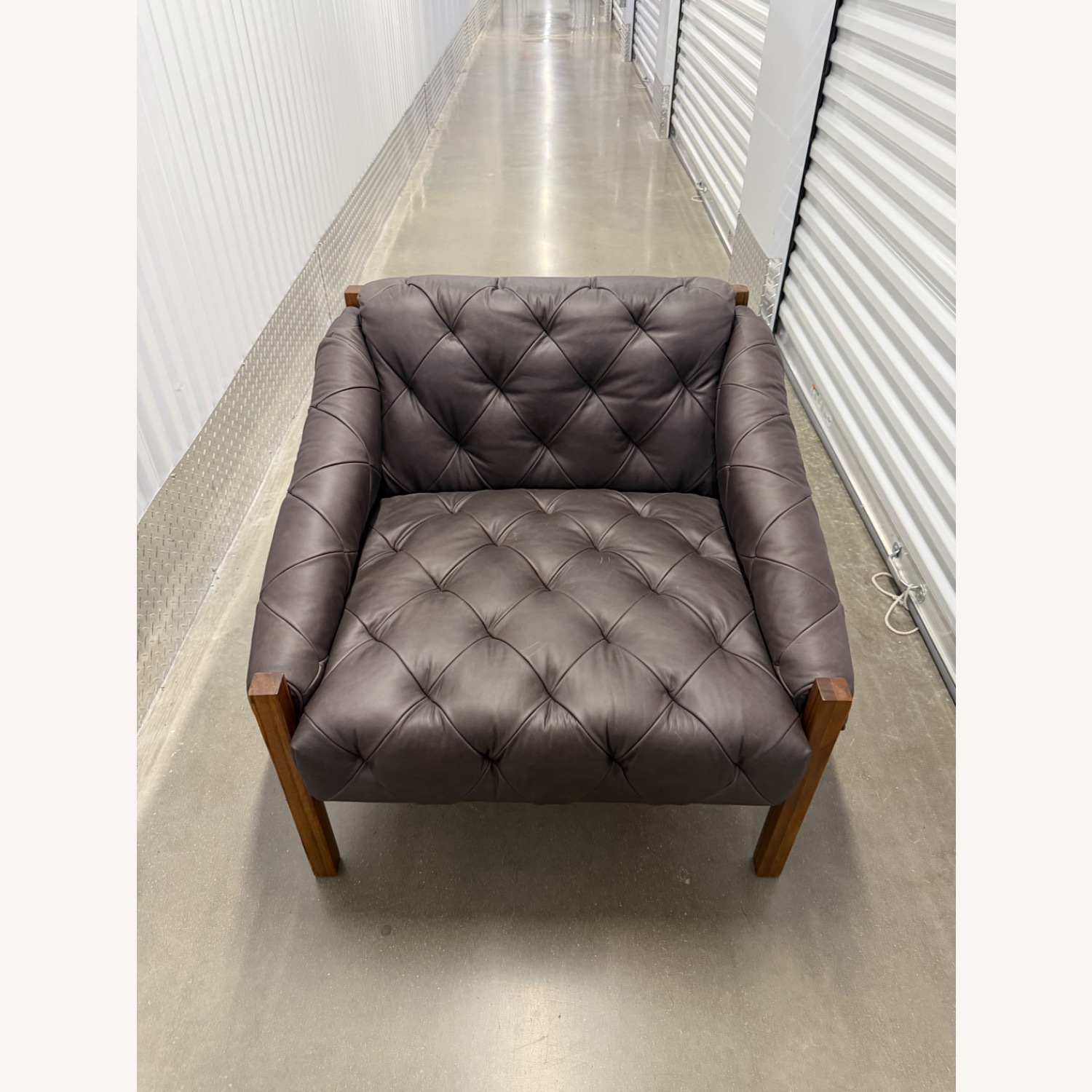CB2 Abruzzo Charcoal Leather Tuft Chair (2) - image-10