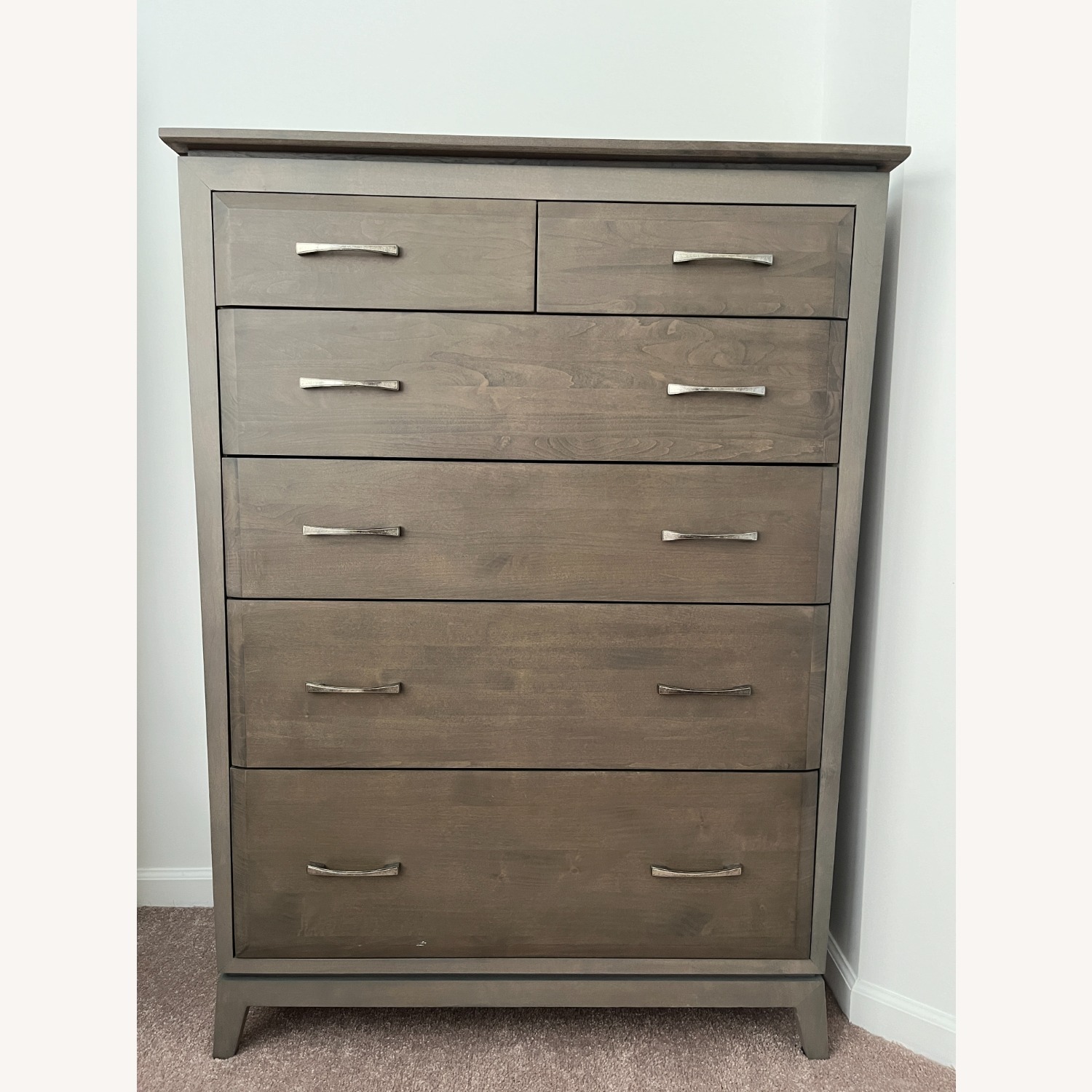 Vintage/Antique Light Gray Wood Chest - image-1