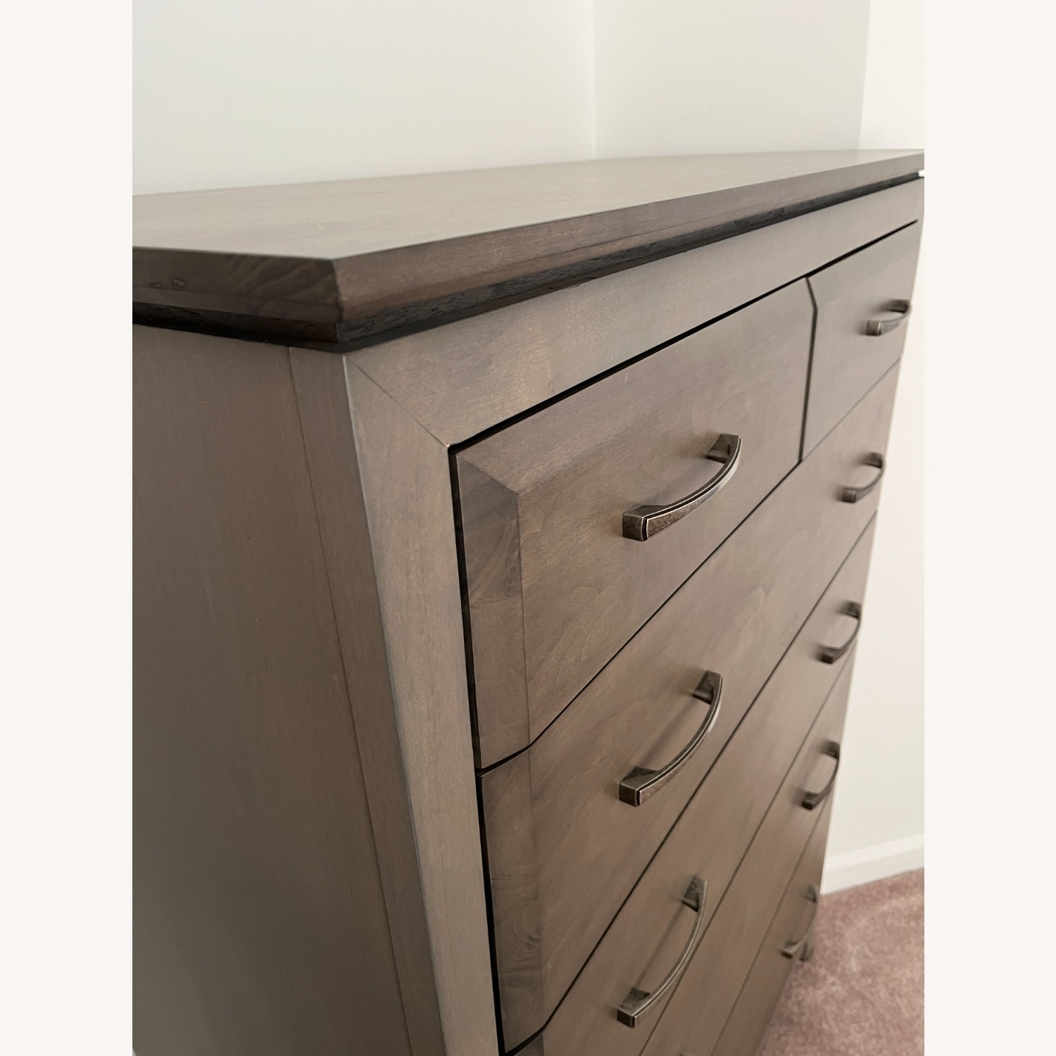 Vintage/Antique Light Gray Wood Chest - image-2