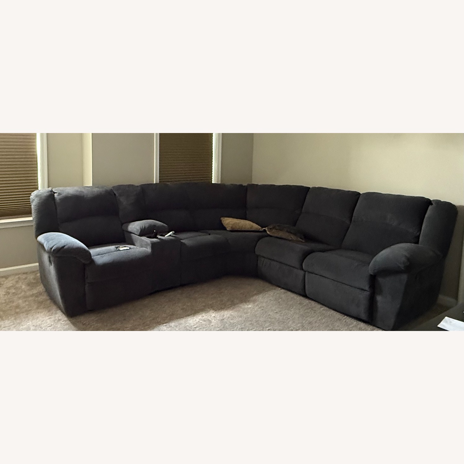 Ashley Furniture Blue 5-Seater Reclining Sectional - image-1