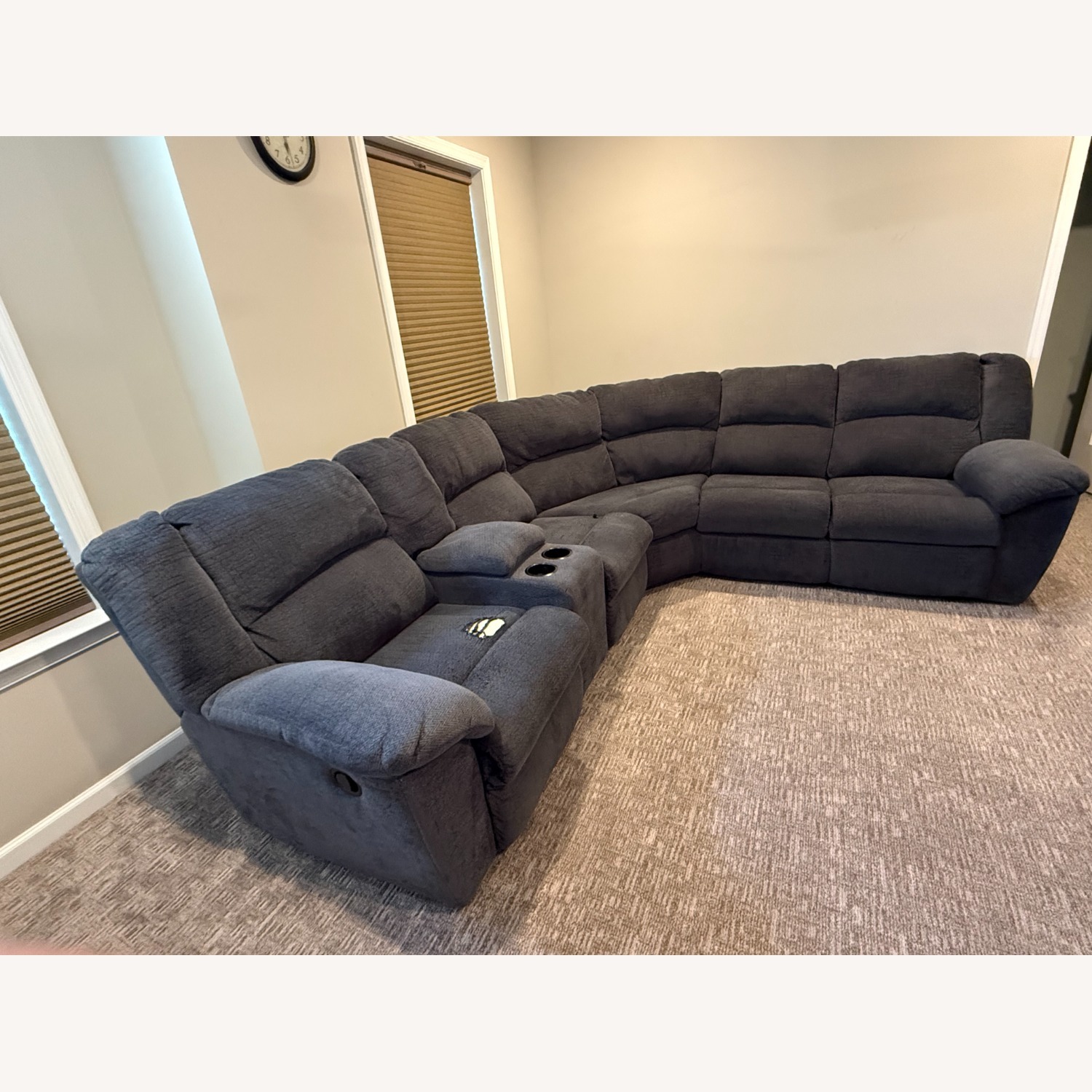 Ashley Furniture Blue 5-Seater Reclining Sectional - image-2