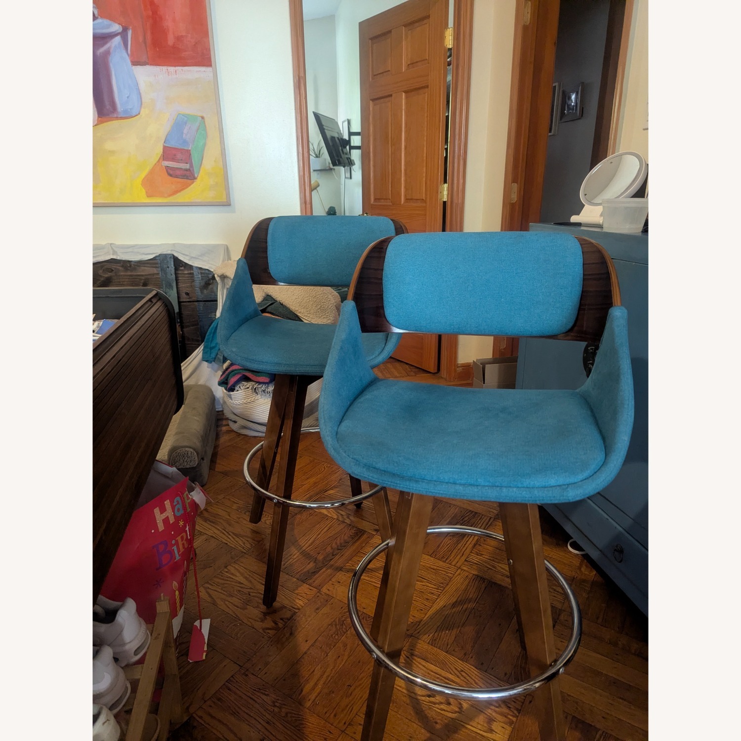 Cyprus Teal Bar Stools - image-3