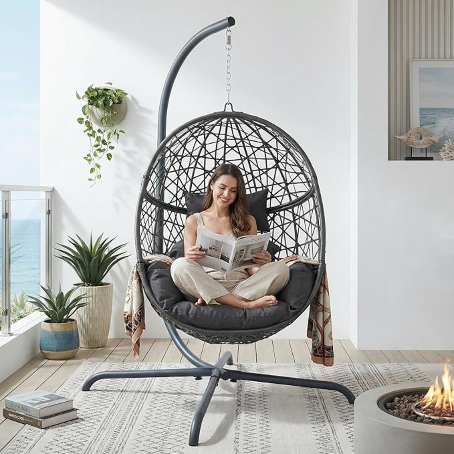 Amazon Swing Egg Chair with Cushions - image-6